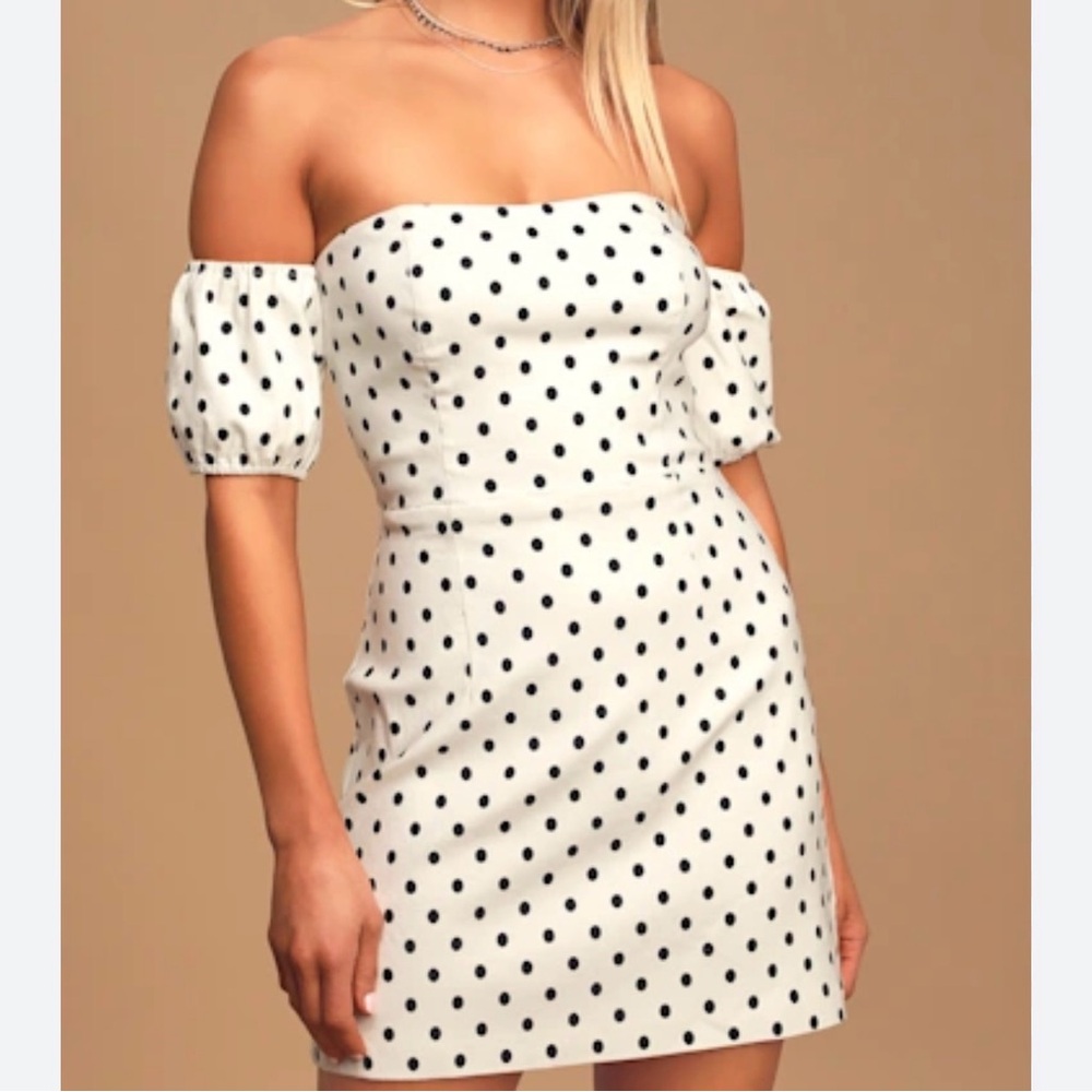 Cute Black and White Polka Dot Lulus Dress